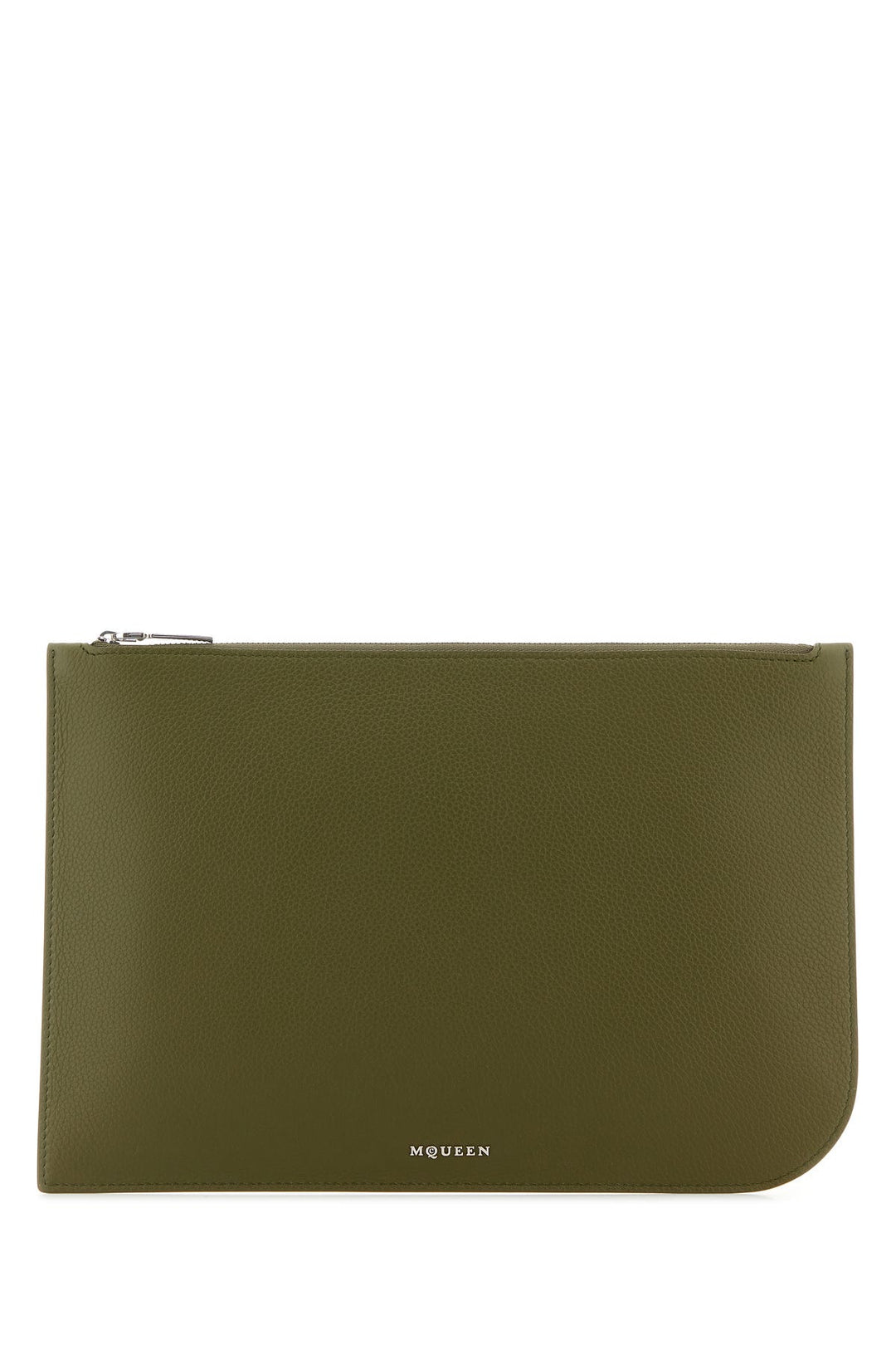 Olive green leather large Sling pouch