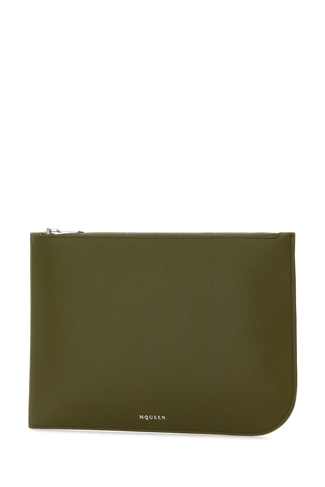 Olive green leather large Sling pouch