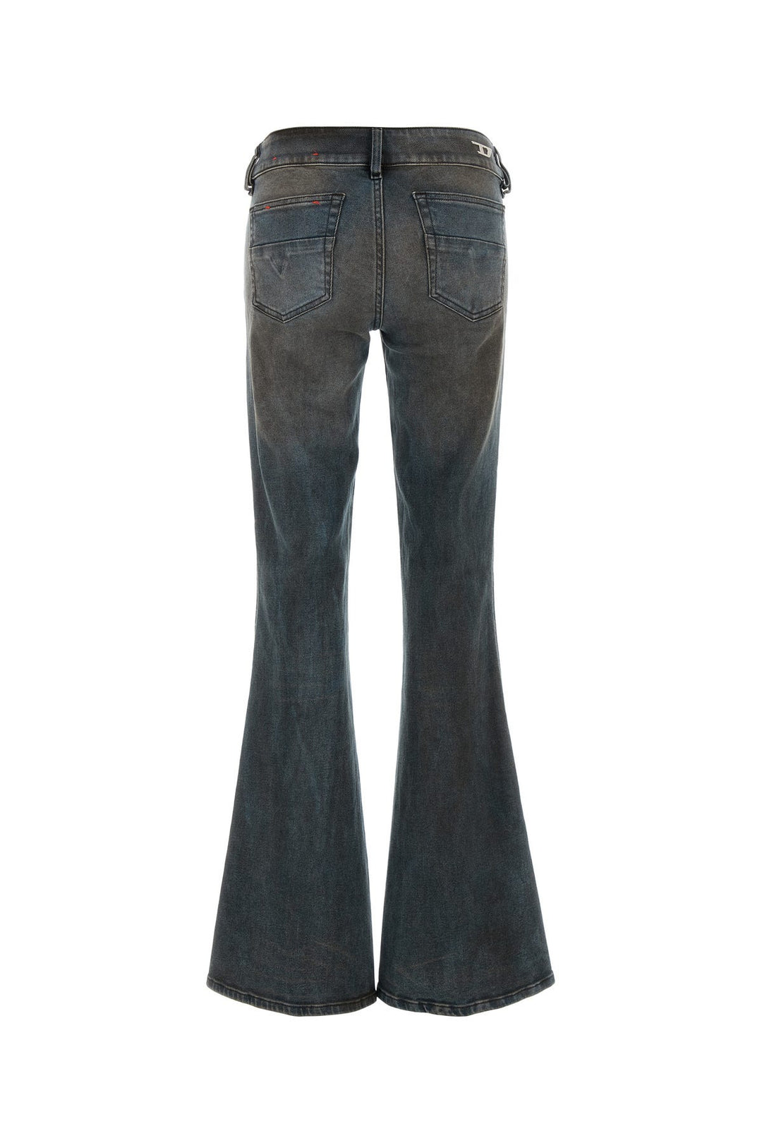 Grey stretch denim flared jeans