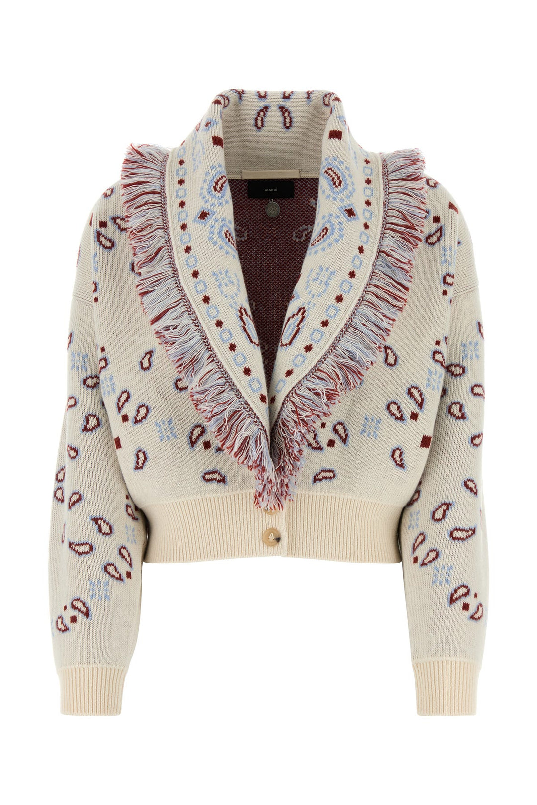 Embroidered jacquard cardigan