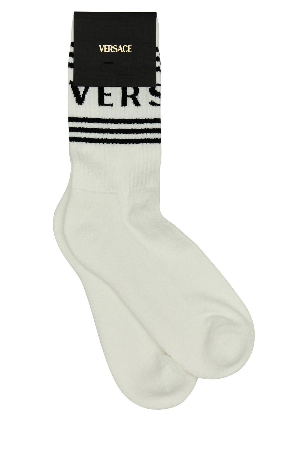 White stretch cotton blend socks