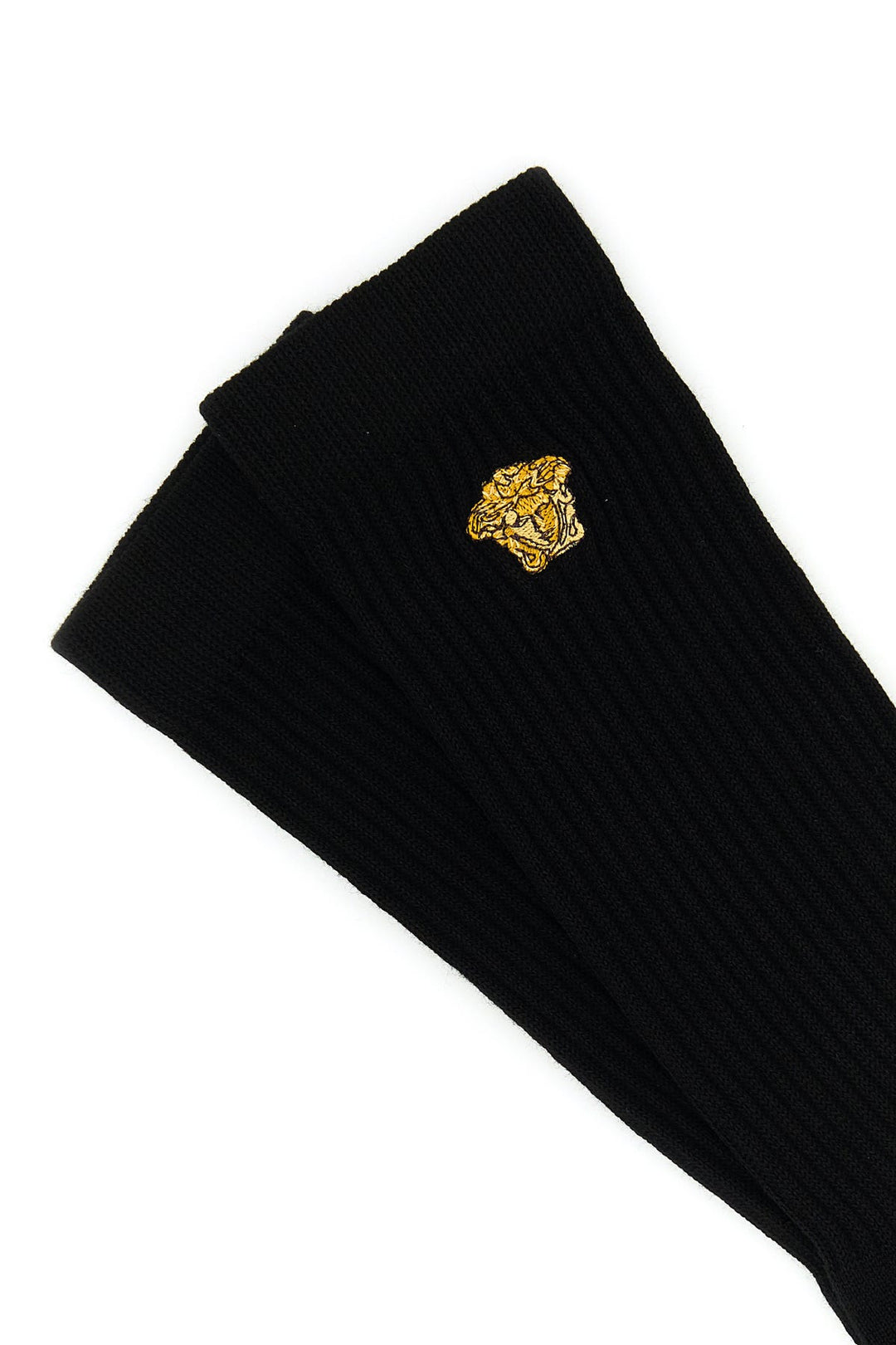 Black stretch cotton blend socks