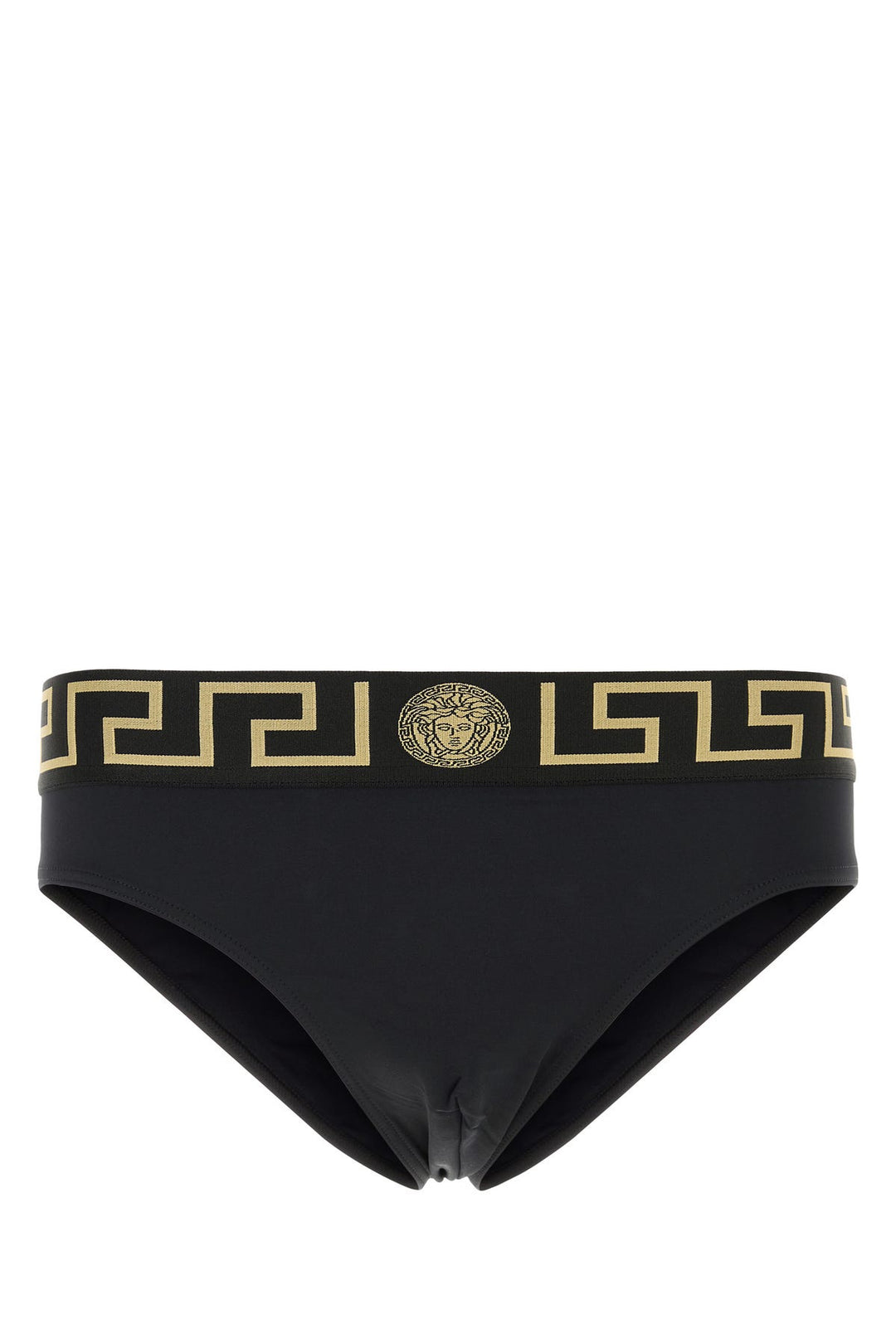 Black stretch nylon swimming brief