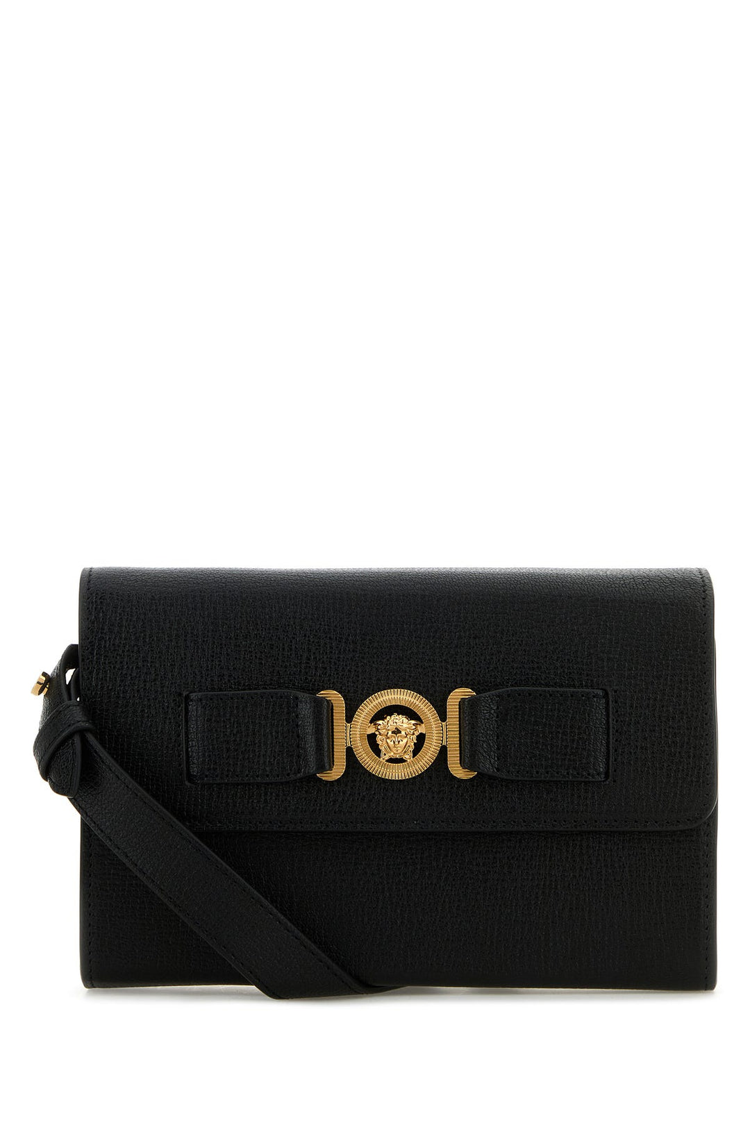 Black leather Medusa Biggie crossbody bag