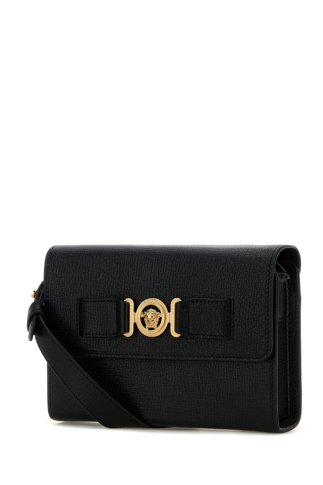 Black leather Medusa Biggie crossbody bag