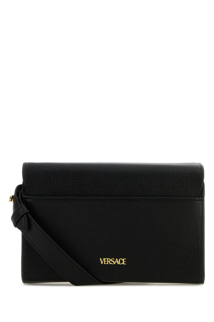 Black leather Medusa Biggie crossbody bag