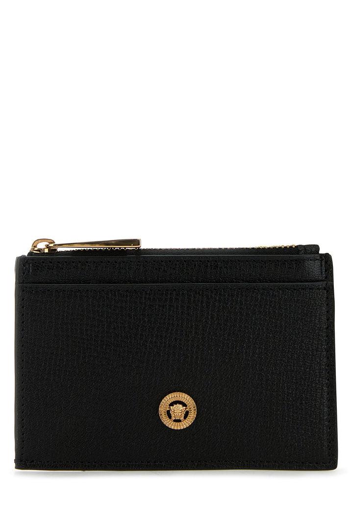 Black leather card holder