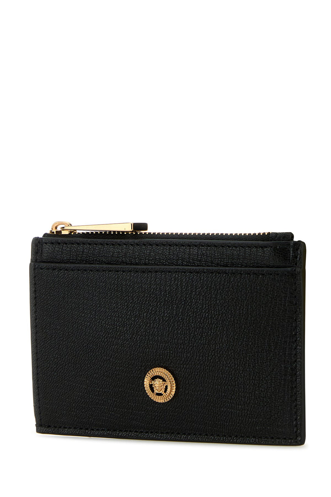 Black leather card holder