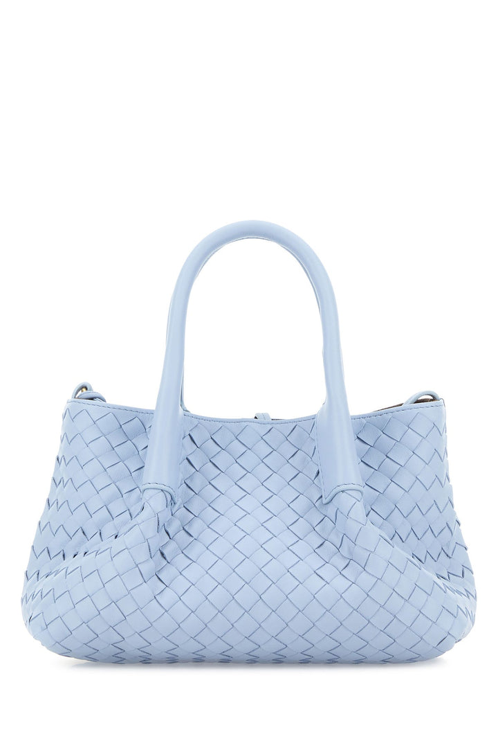 Light blue leather small Pinacoteca shopping bag