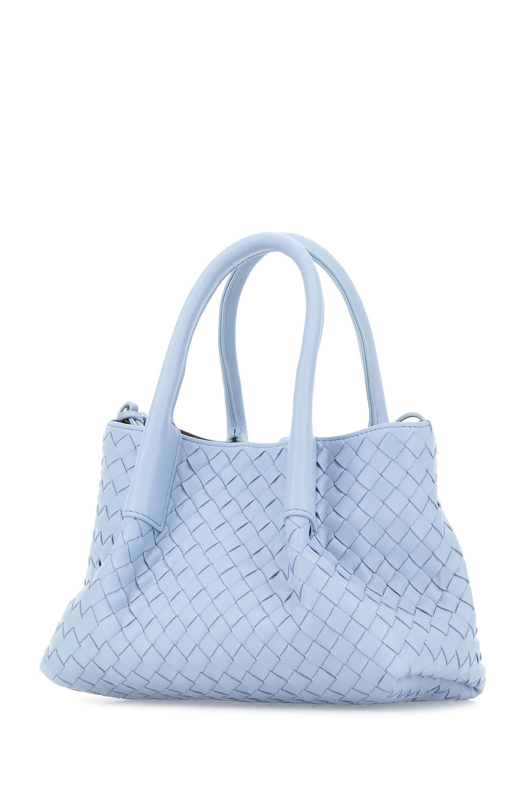 Light blue leather small Pinacoteca shopping bag