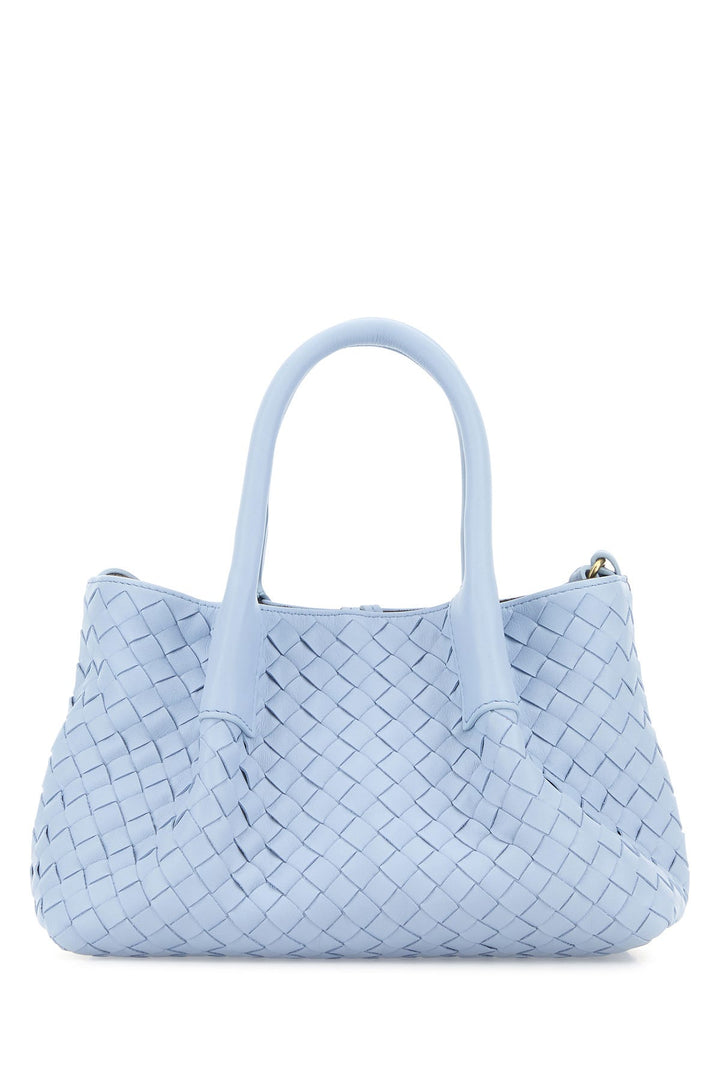 Light blue leather small Pinacoteca shopping bag