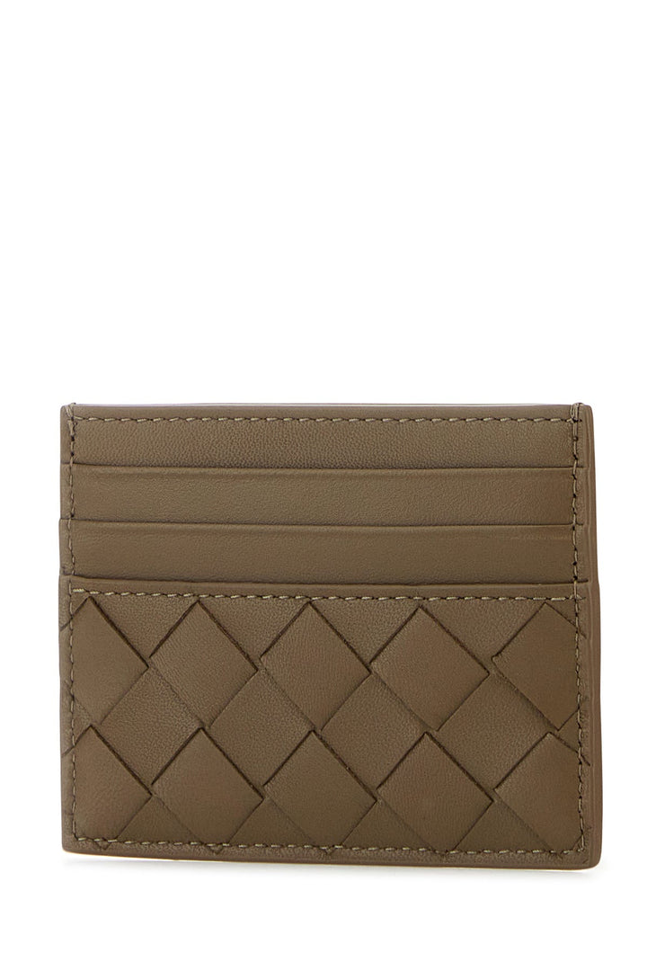 Mud nappa leather Intrecciato card holder