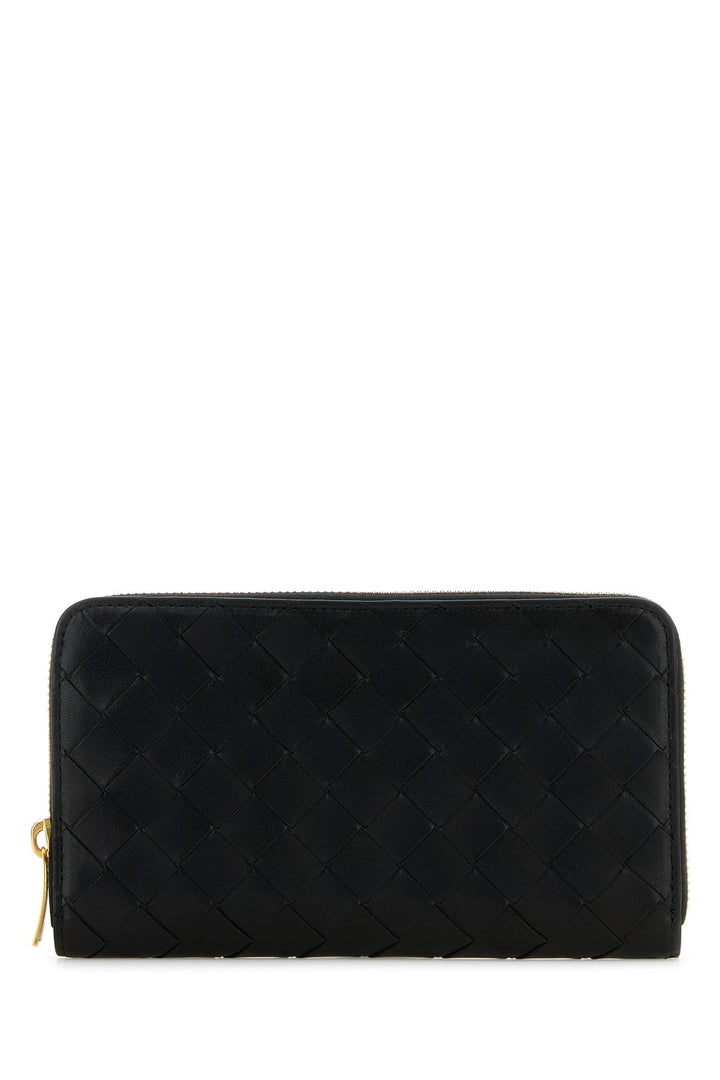 Black leather Intrecciato wallet