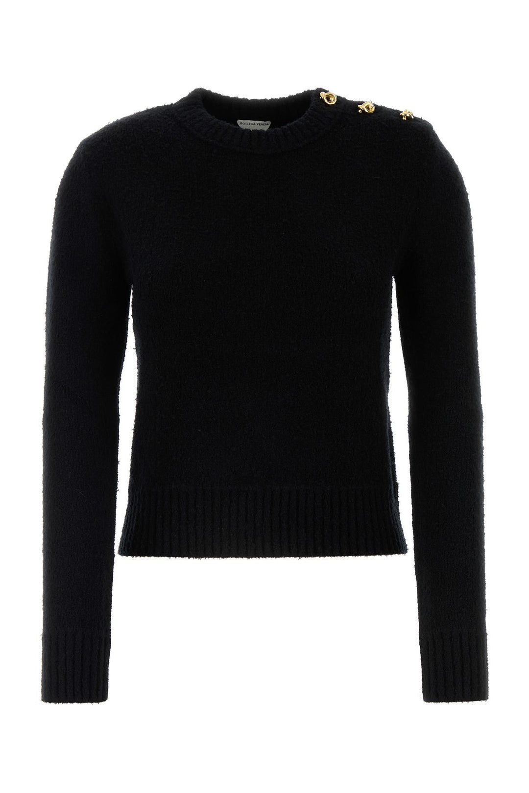 Black stretch cotton blend sweater