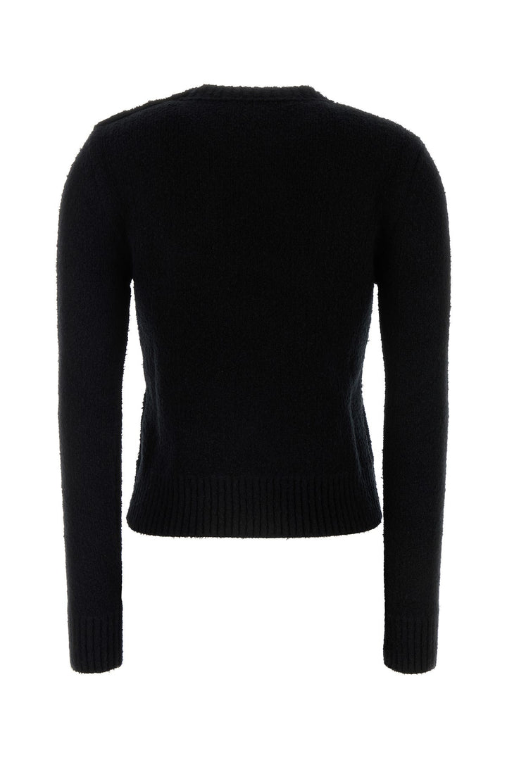 Black stretch cotton blend sweater