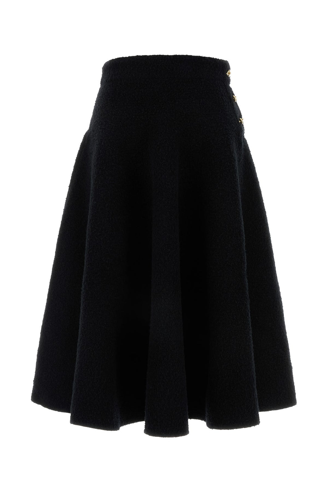 Black stretch cotton blend skirt