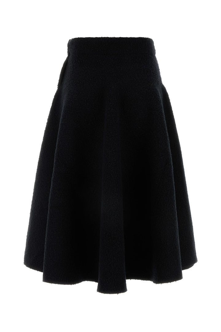 Black stretch cotton blend skirt