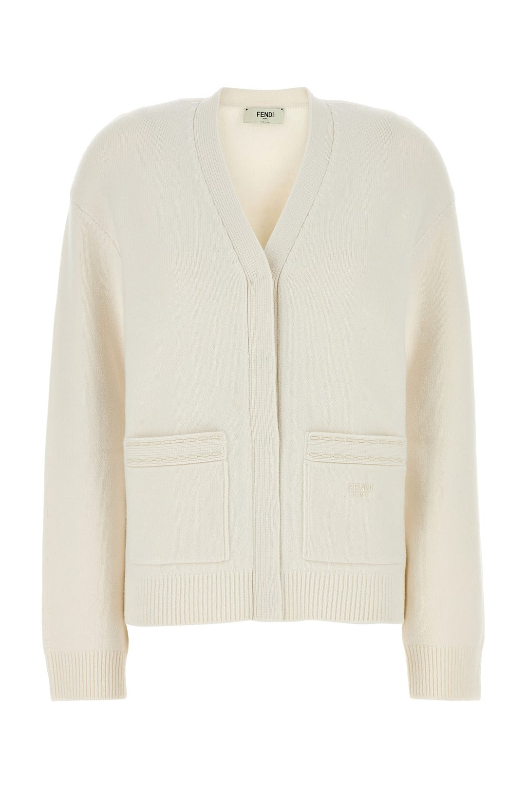 White cashmere blend cardigan