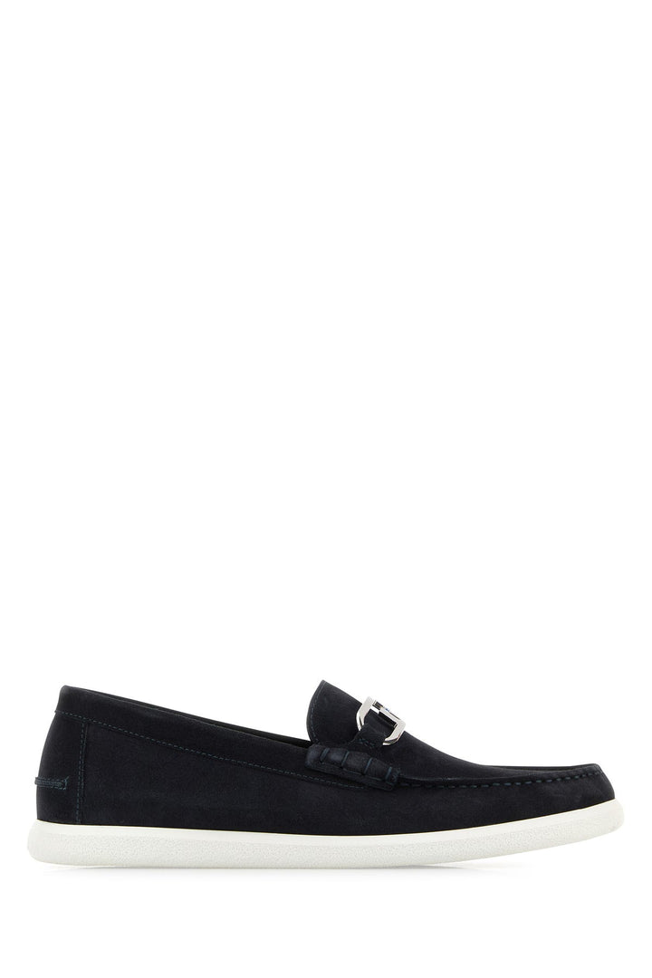 Midnight blue suede O Lock Light loafers