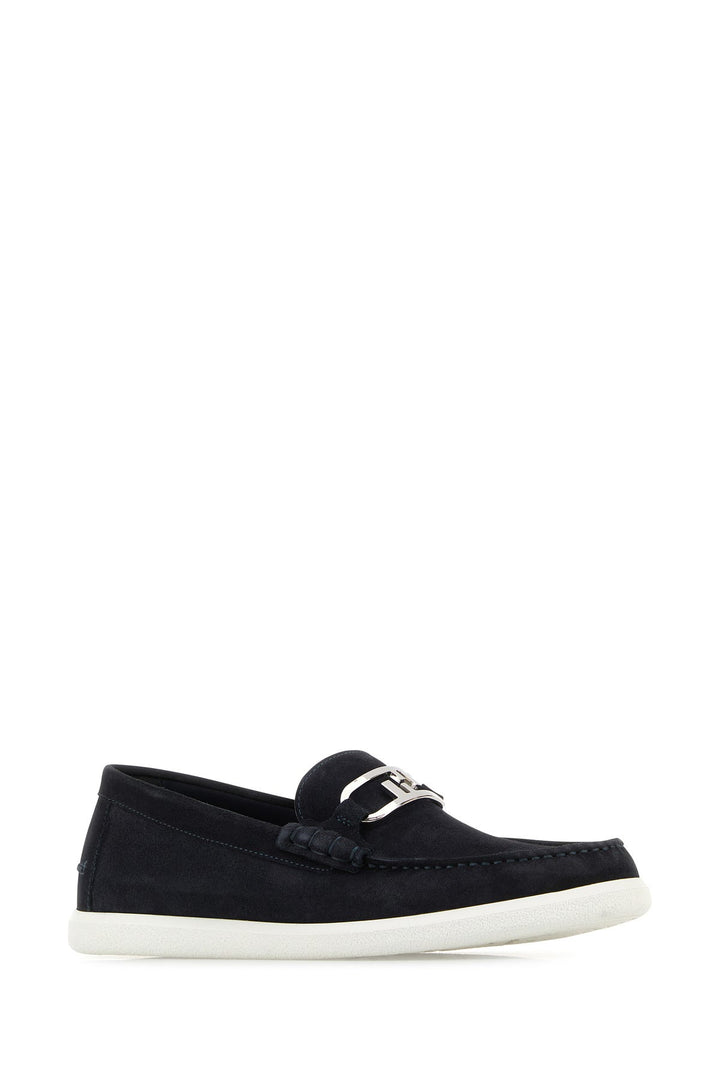 Midnight blue suede O Lock Light loafers