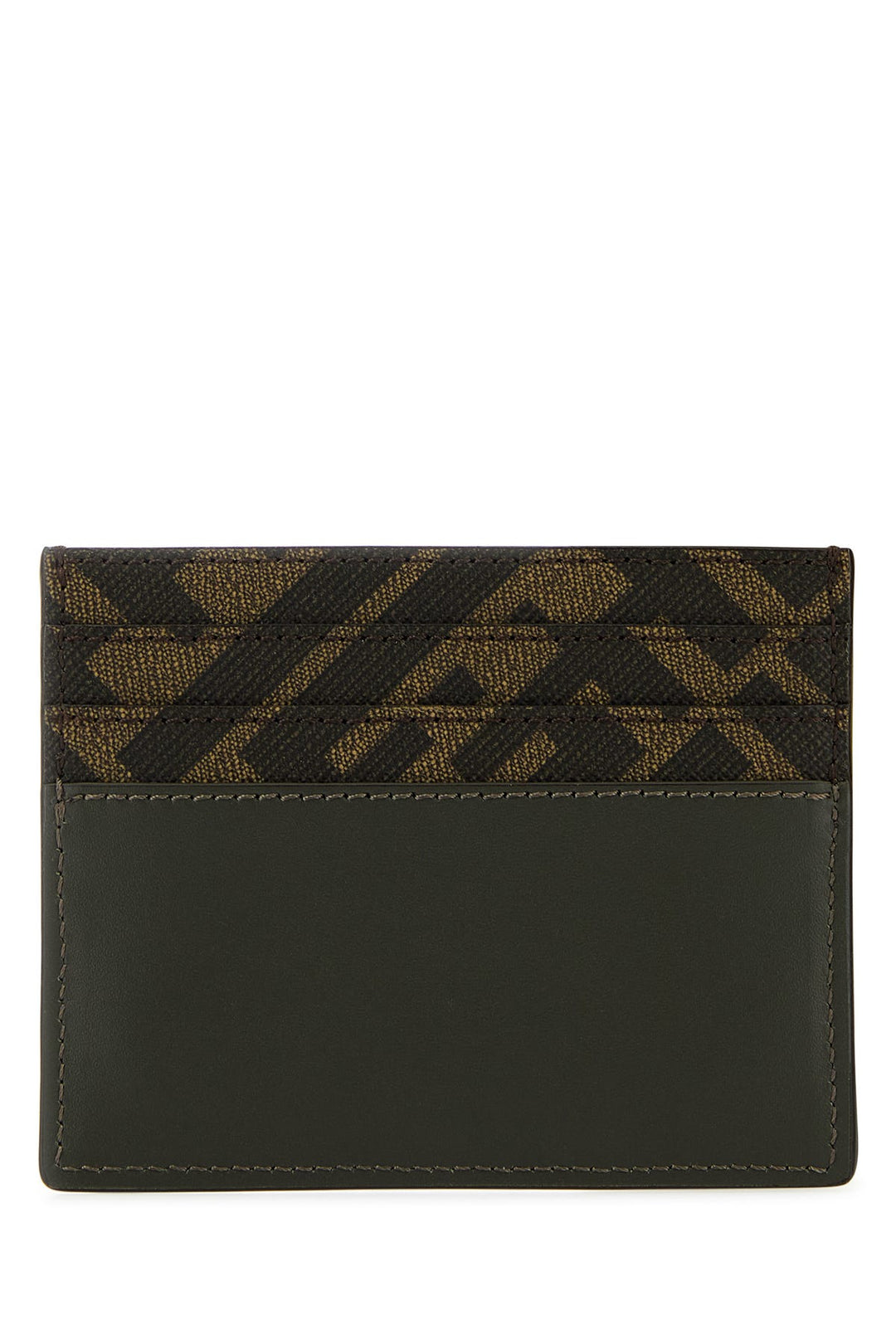 Multicolor leather and canvas cardholder