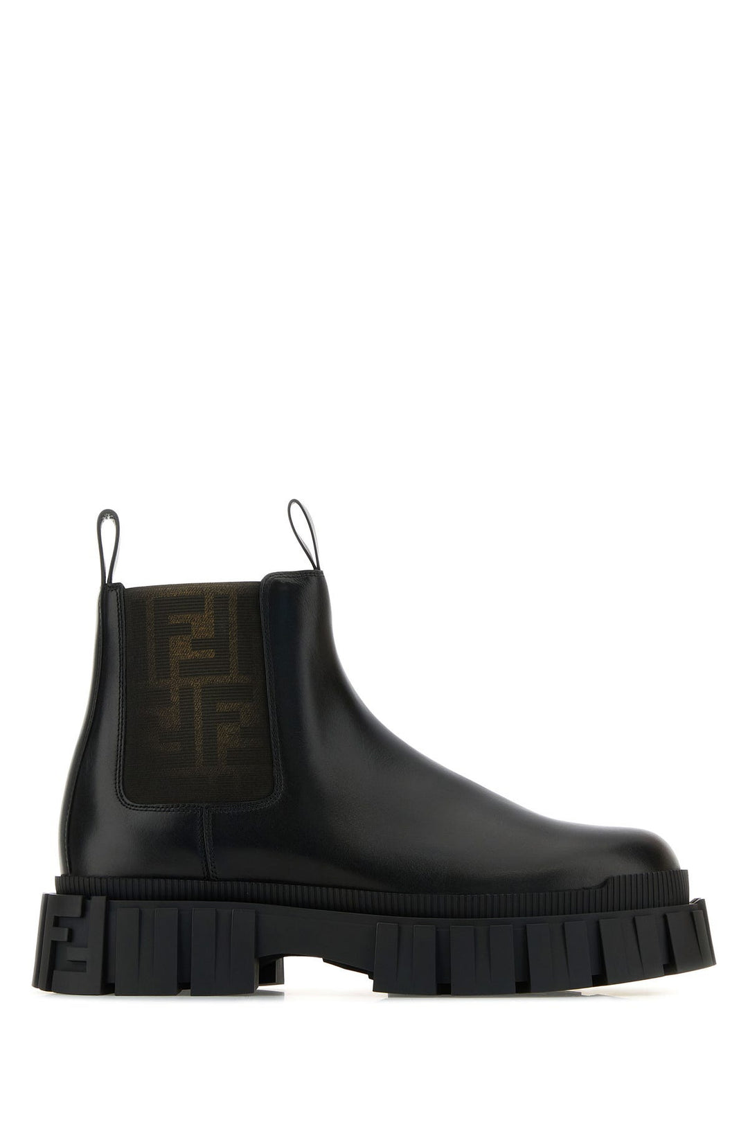 Black leather Fendi Force ankle boots