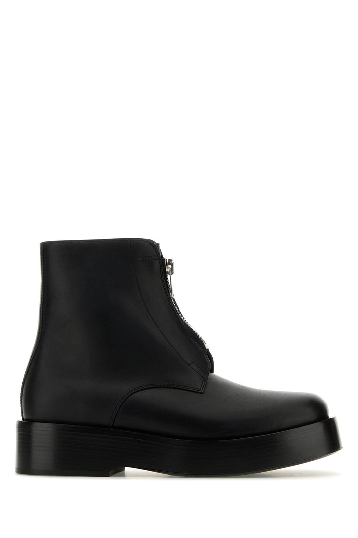 Black leather Torino ankle boots