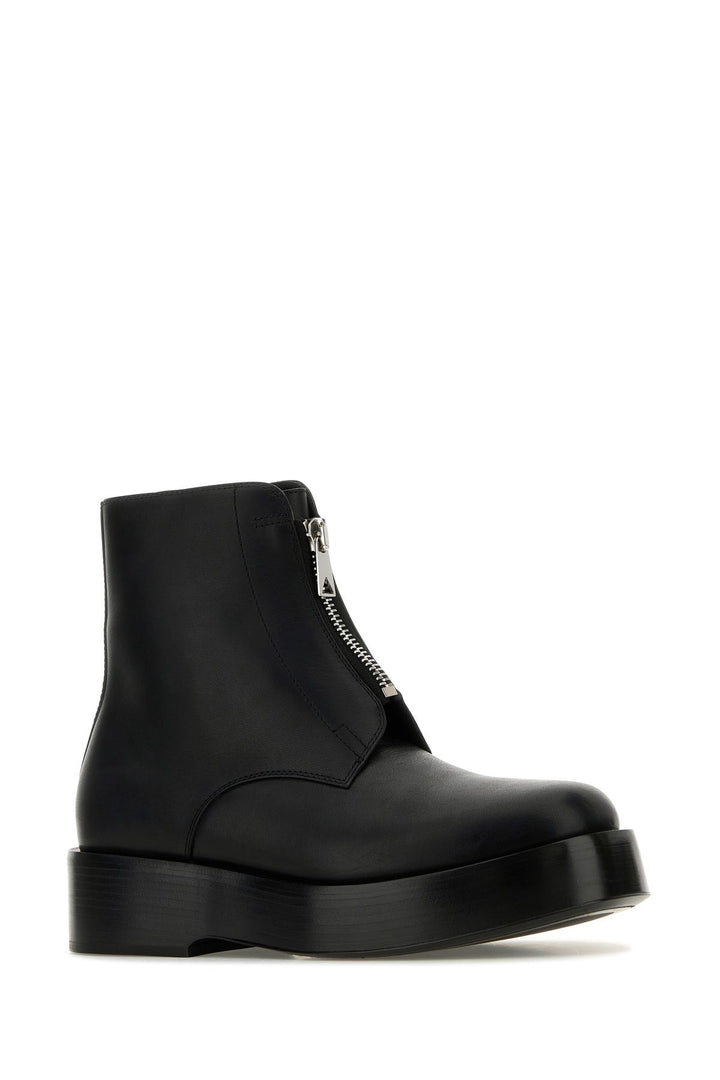 Black leather Torino ankle boots