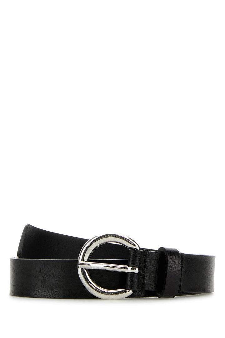 Black leather belt