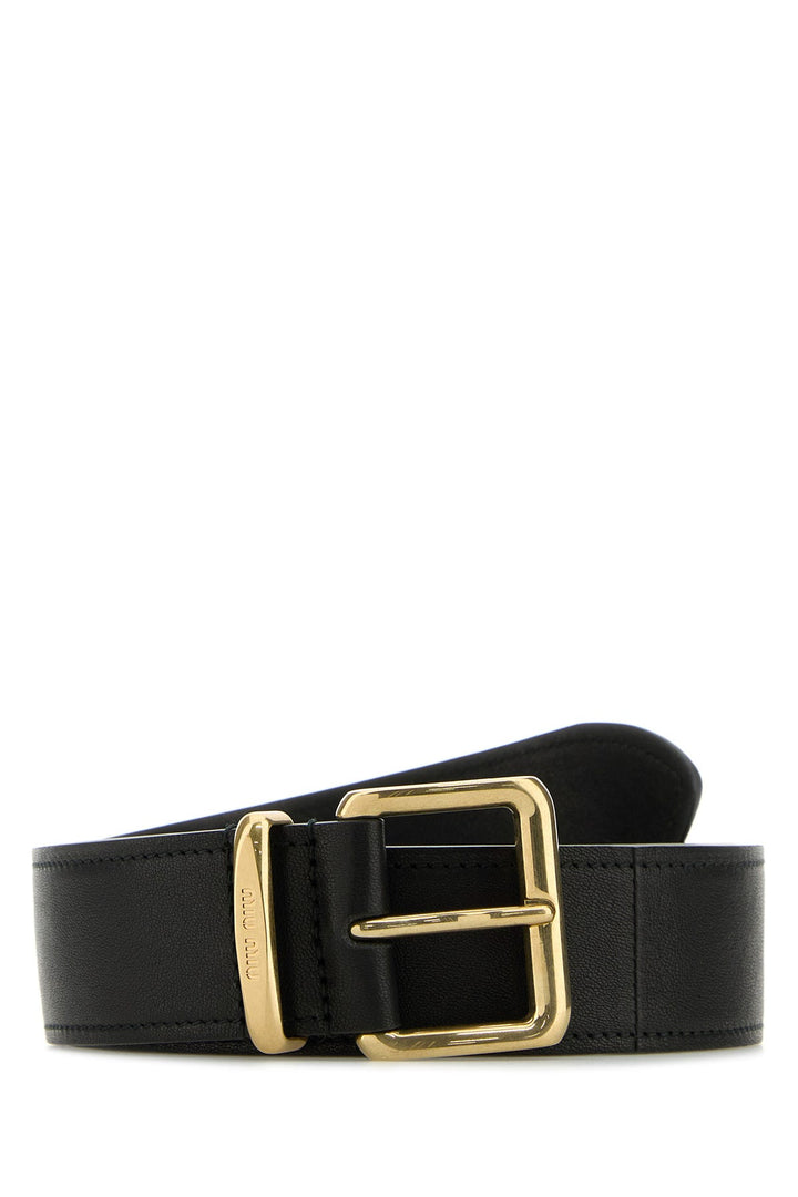 Black nappa leather belt