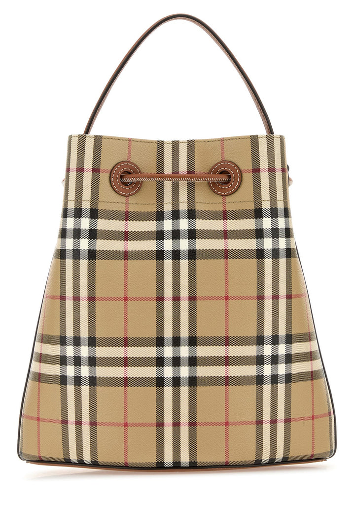 Printed canvas Check bucket bag