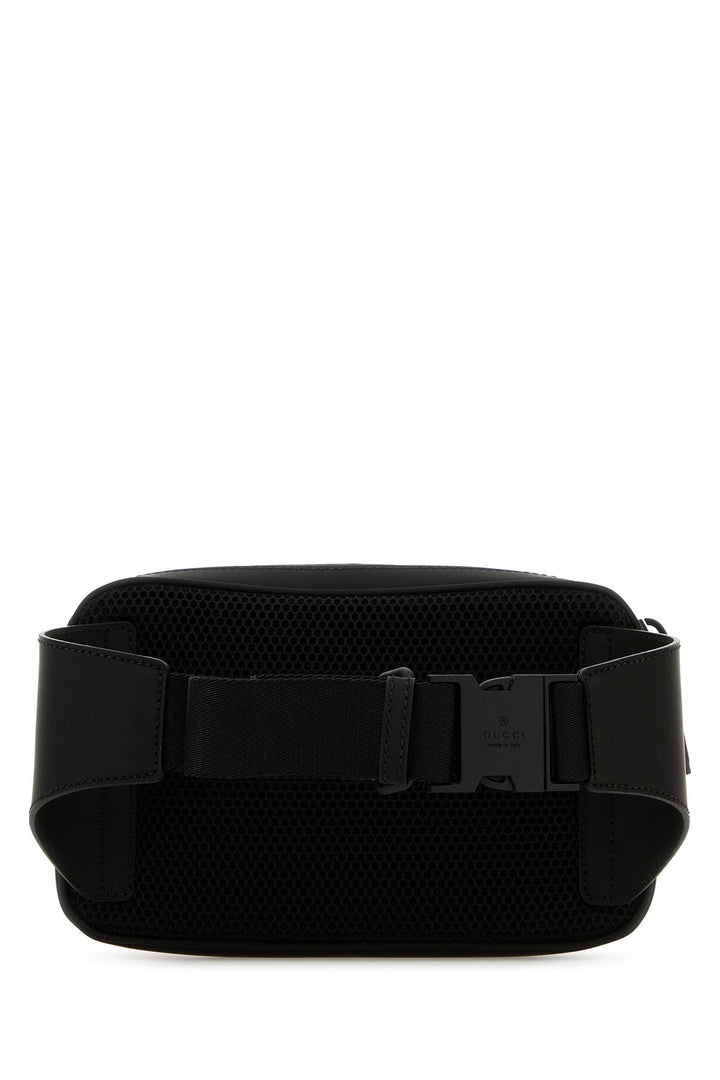 Black leather belt bag