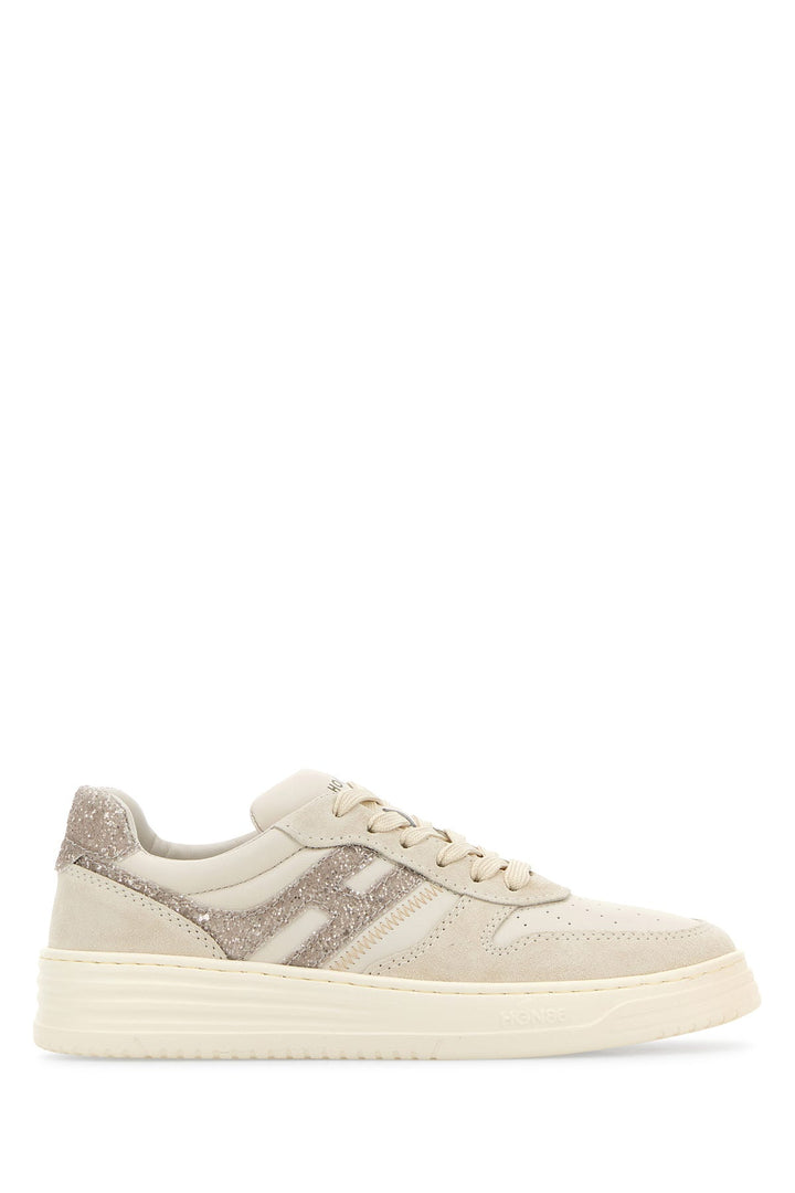 Ivory leather and suede H630 sneakers