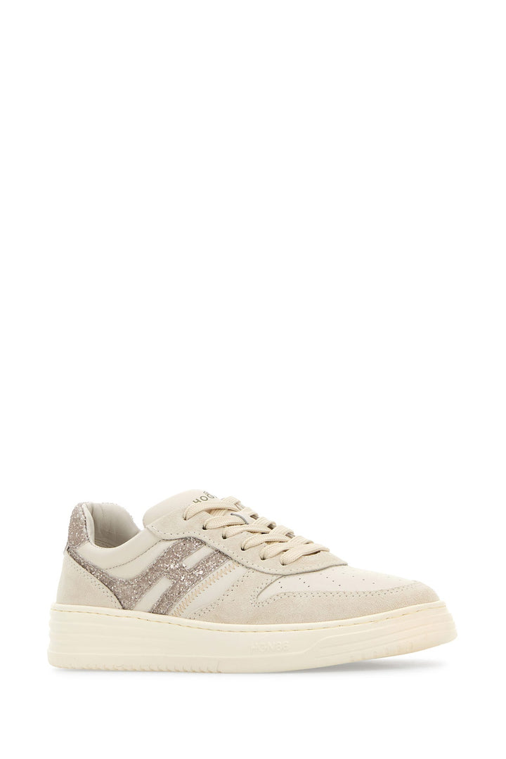 Ivory leather and suede H630 sneakers