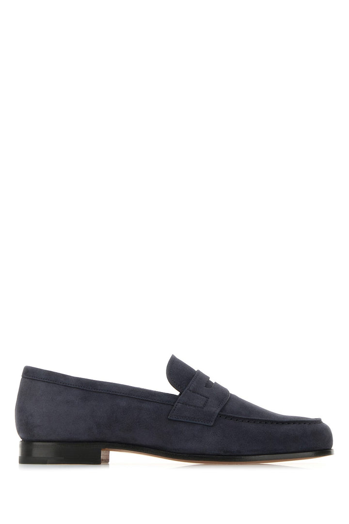 Navy blue leather Heswall loafers