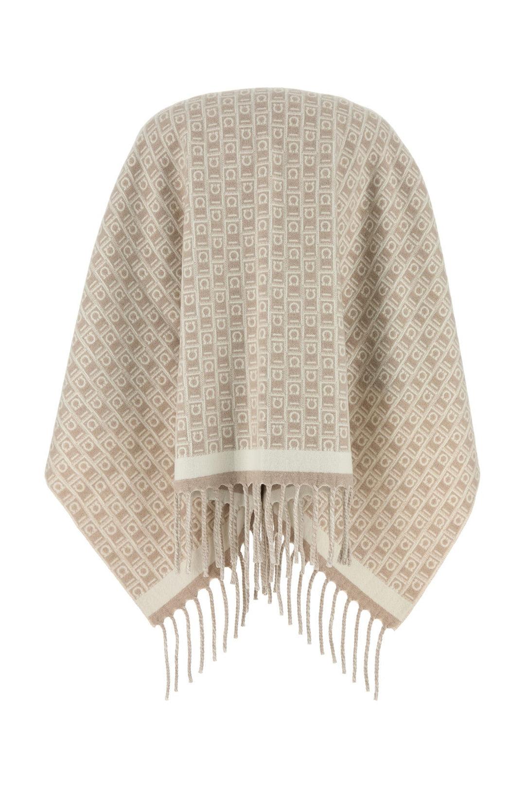 Embroidered wool reversible cape