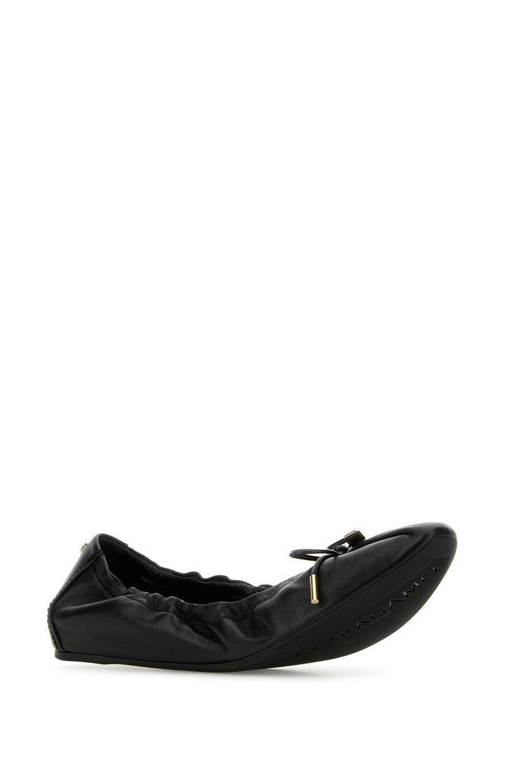 Black leather Joelle ballerinas