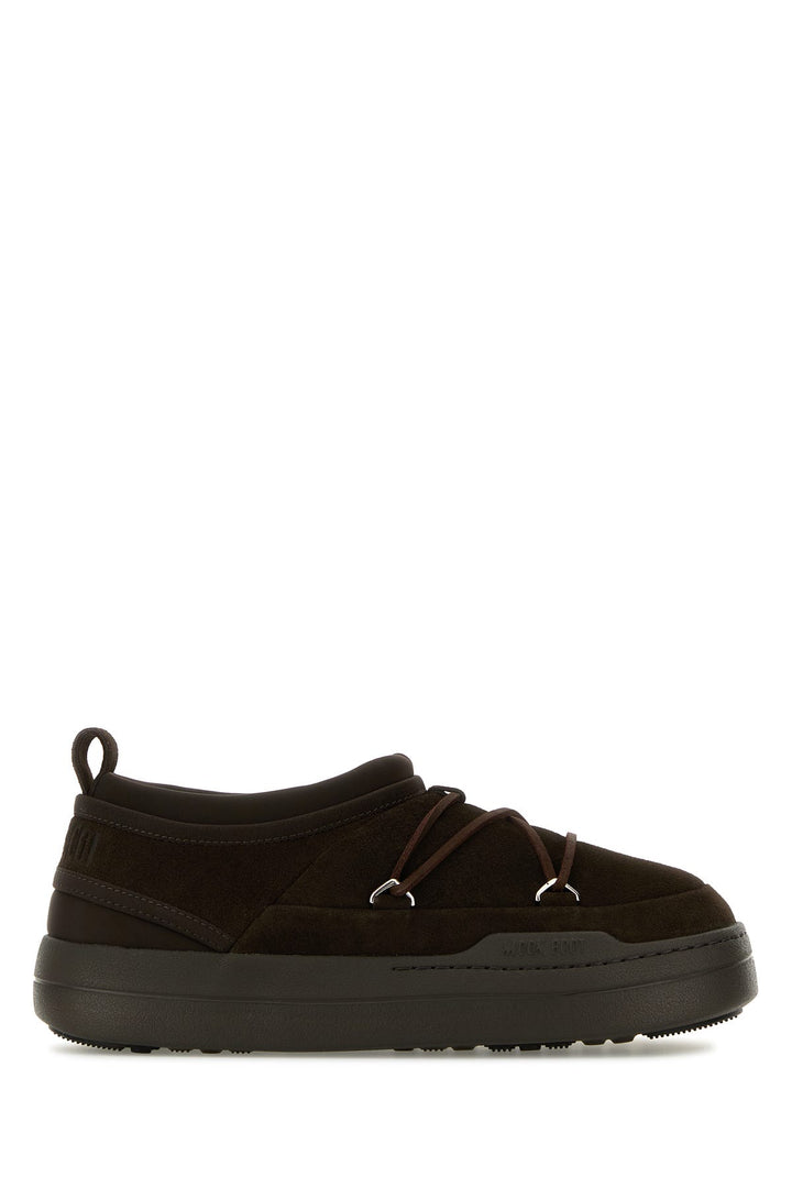 Brown suede MB Park Icon slip ons