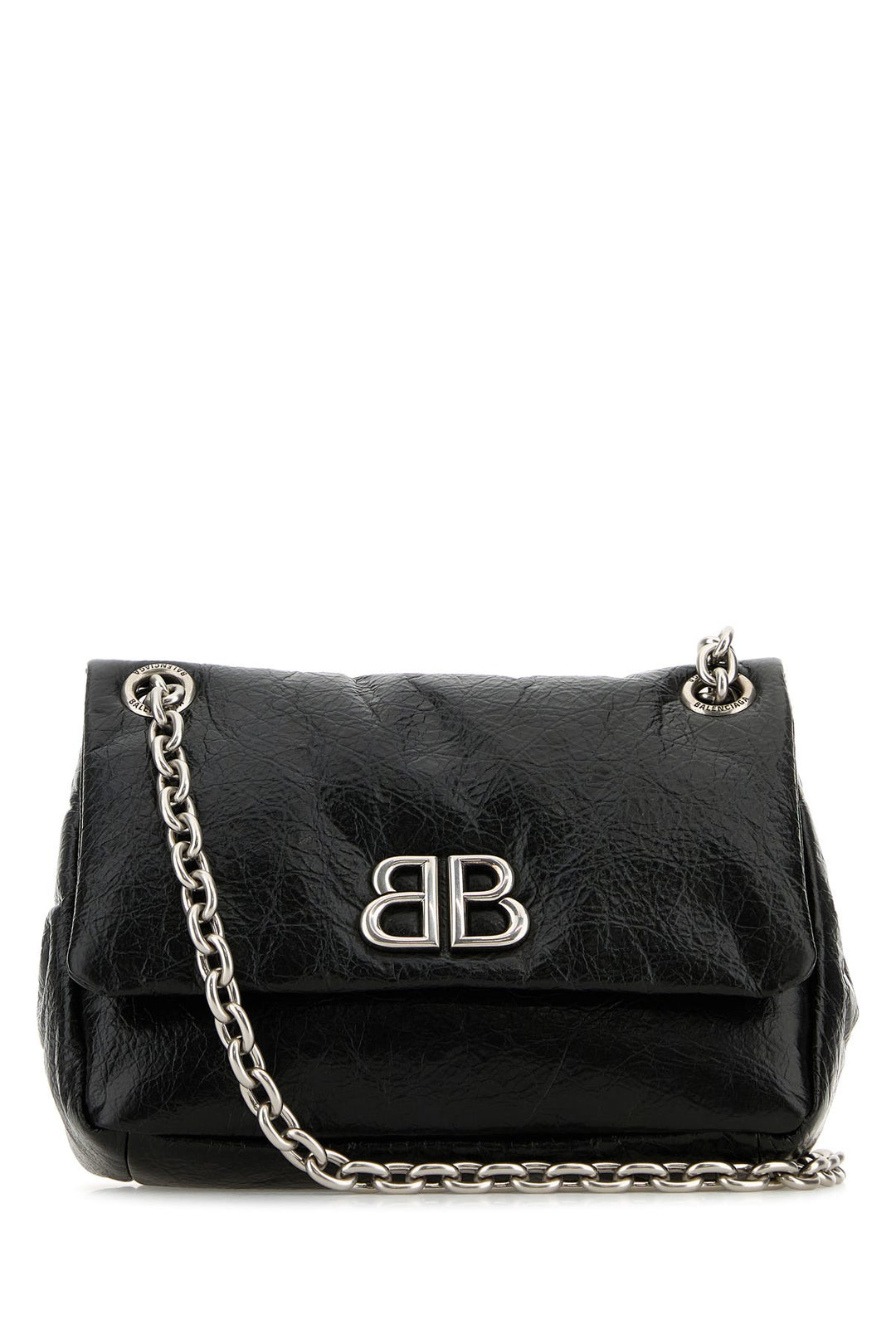 Black leather mini Monaco shoulder bag