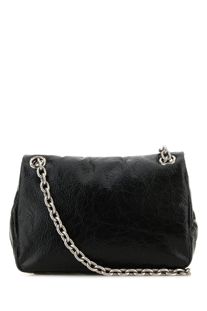 Black leather mini Monaco shoulder bag