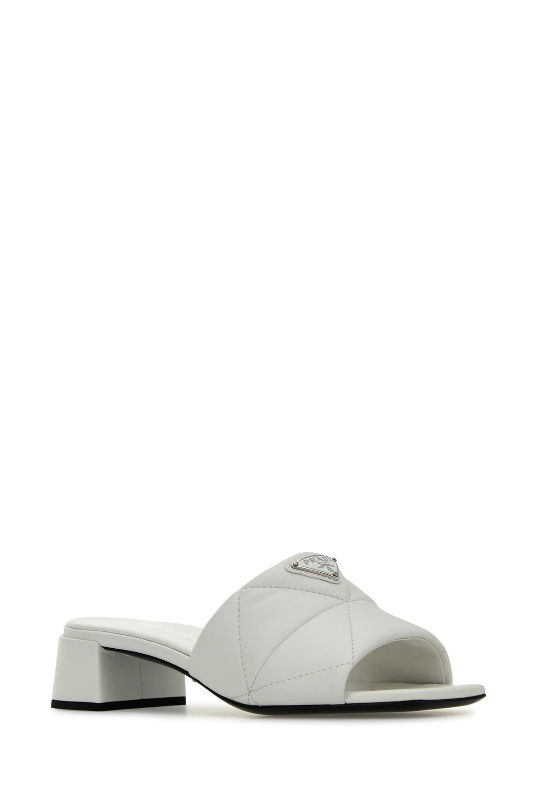 White nappa leather mules