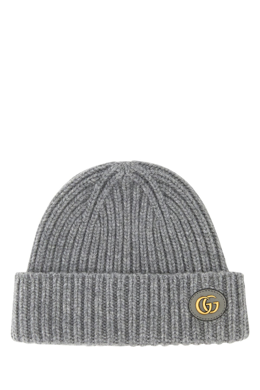 Grey wool blend beanie hat