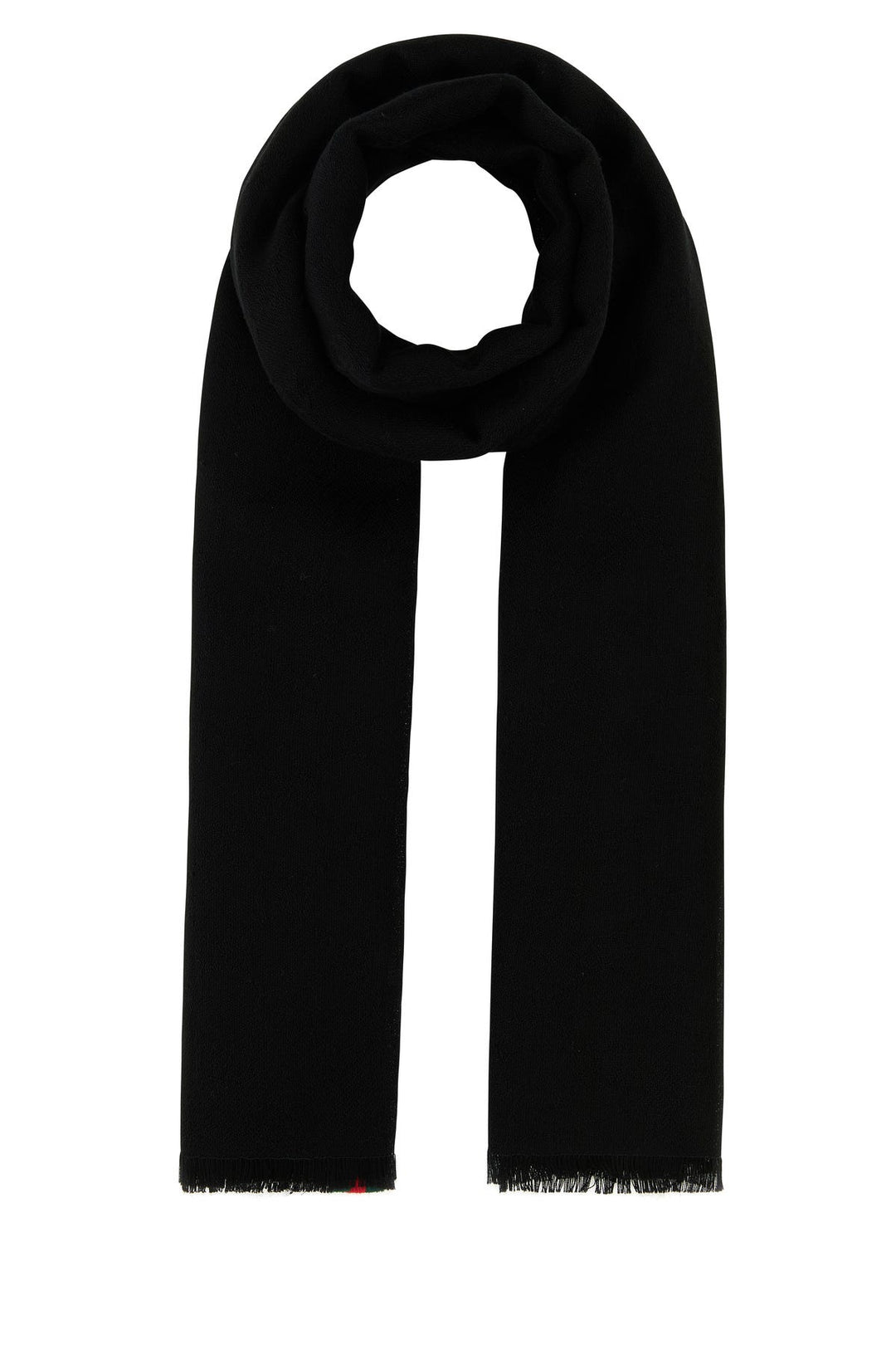 Black silk blend scarf