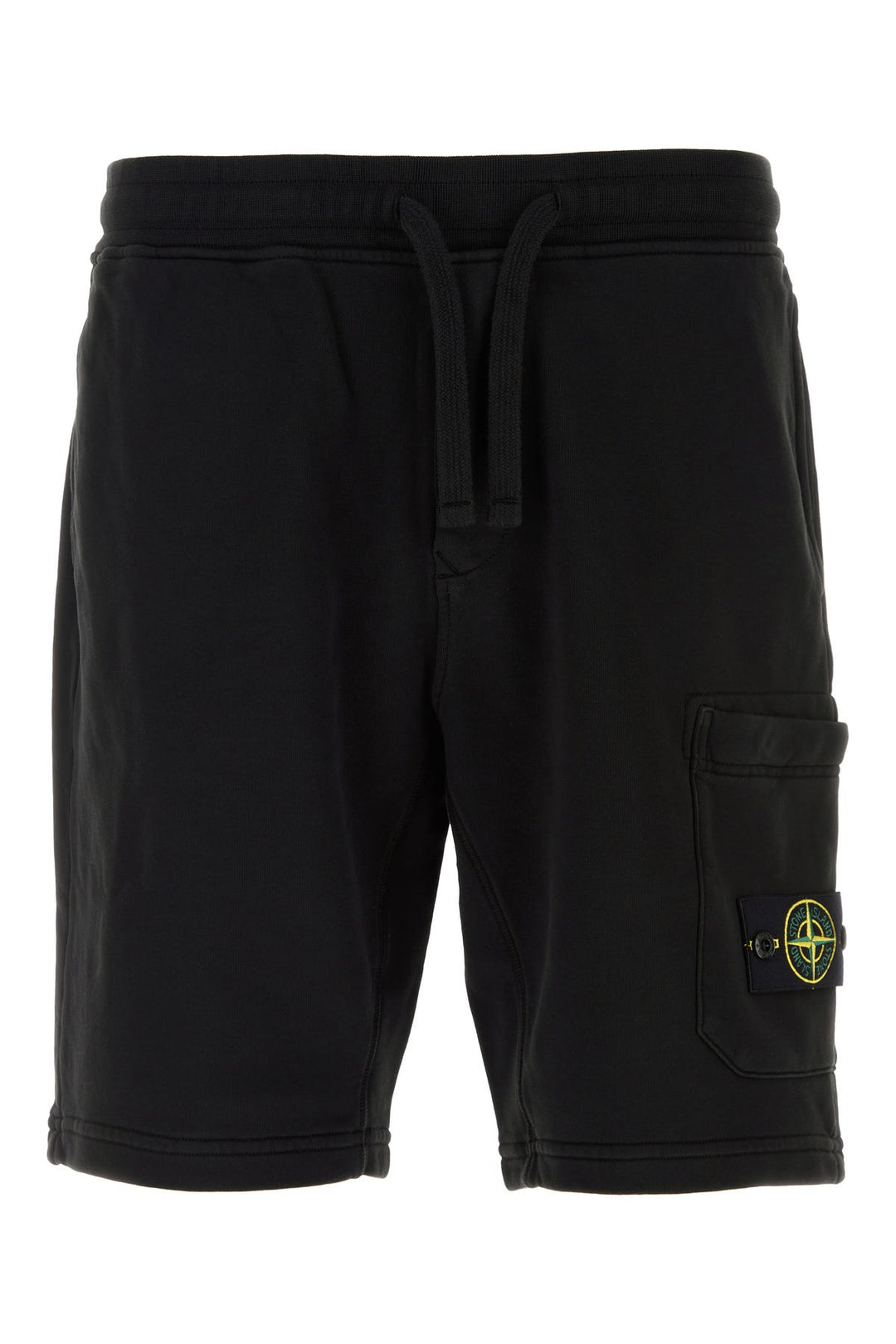 Black cotton bermuda shorts