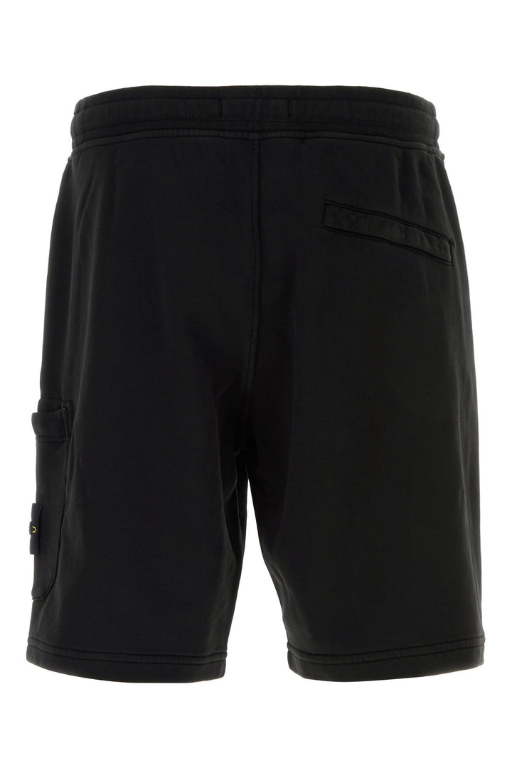 Black cotton bermuda shorts