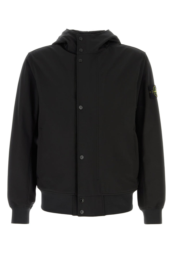 Black stretch polyester jacket