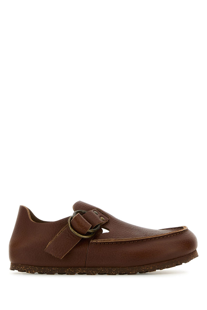 Brown leather Birkenstock X Filson London loafers