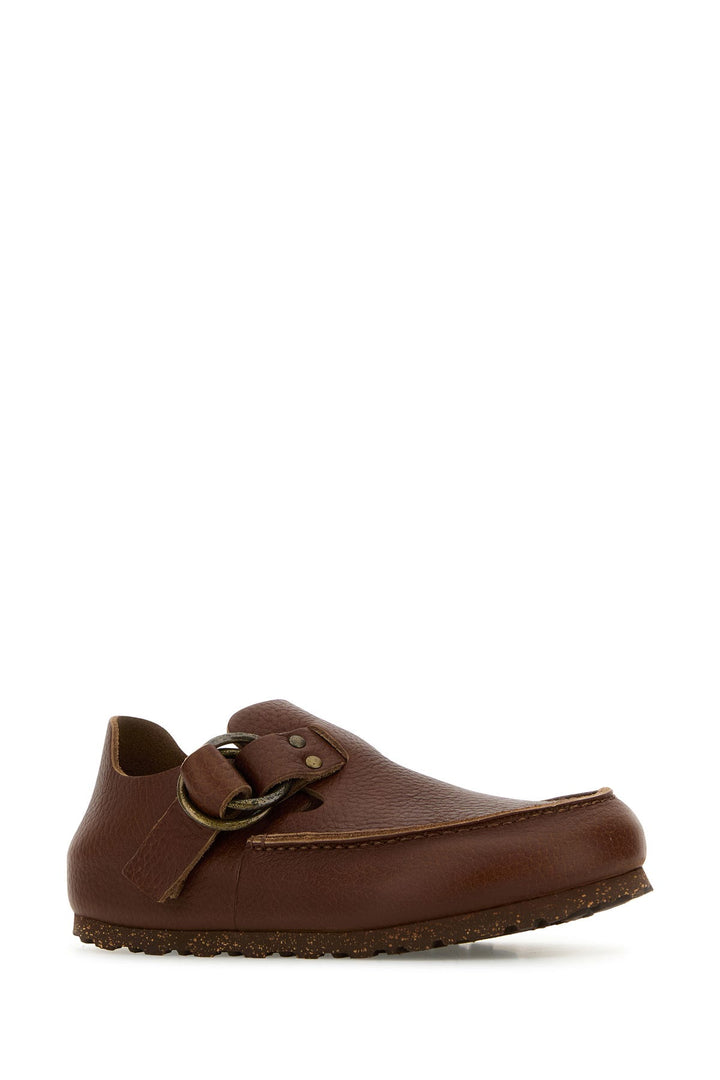 Brown leather Birkenstock X Filson London loafers