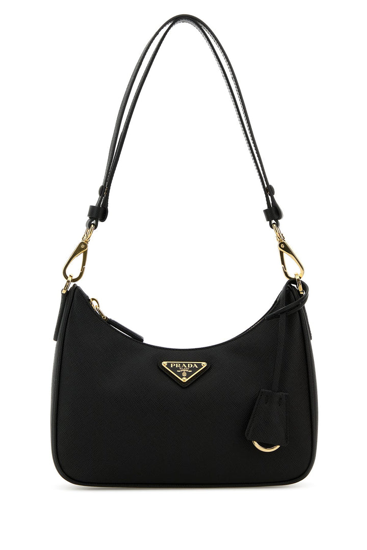 Black leather mini Prada Re-Edition shoulder bag