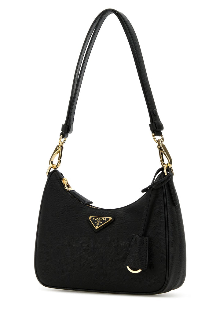 Black leather mini Prada Re-Edition shoulder bag